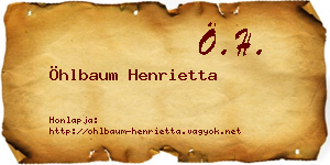 Öhlbaum Henrietta névjegykártya