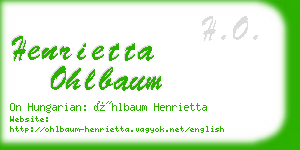 henrietta ohlbaum business card